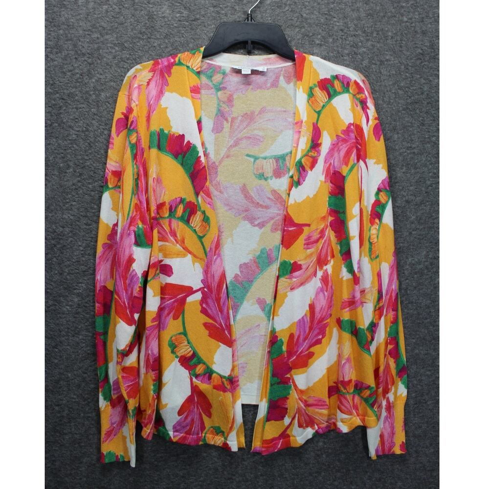 Chicos 3 Open Cardigan SweaterSummer Romance Foliage Topper
